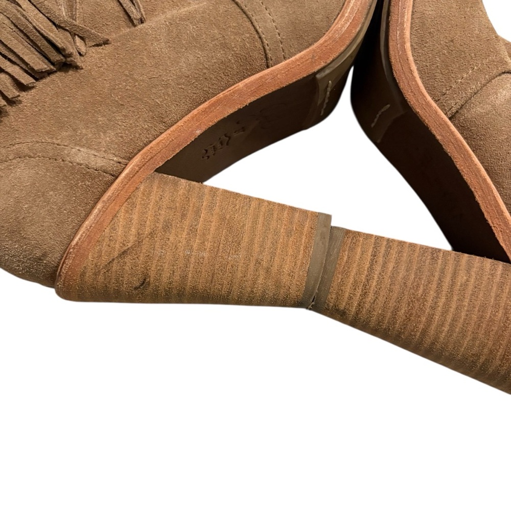 JOlE Loren Fringe Suede Leather Ankle Booties, Sz 37 - Picture 11 of 15